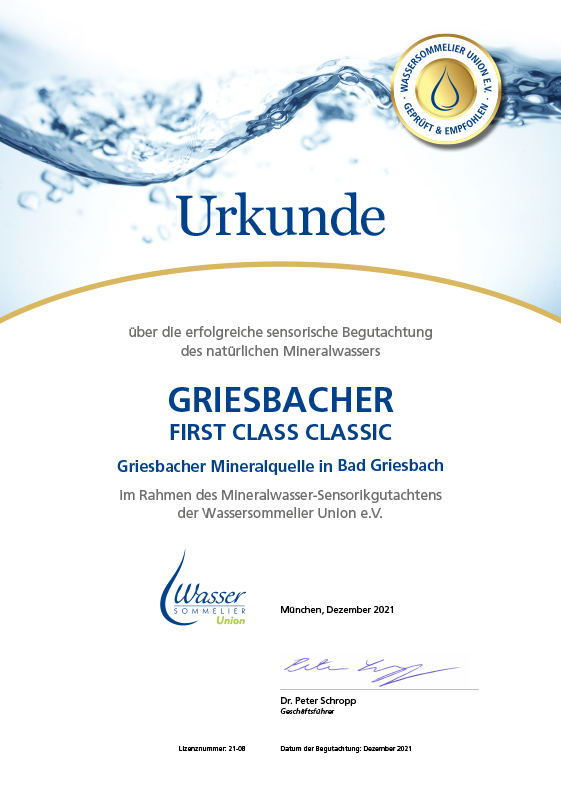 Urkunde Gold Griesbacher Classic