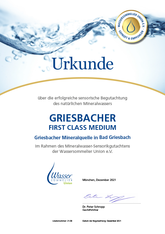 Urkunde Gold Griesbacher Medium